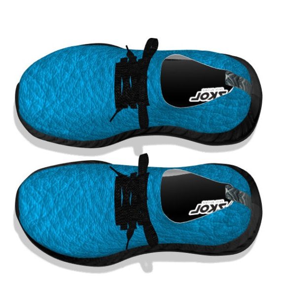 Aqua Blue Leather - Black Soles